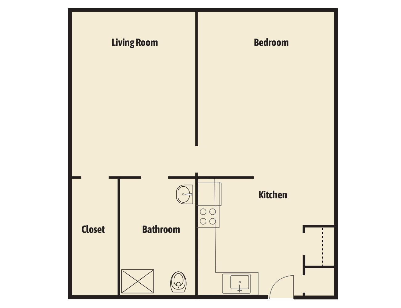 Grand One Bedroom Blbd Floors 0001 Grand One Bedroom - Brown Deer Place